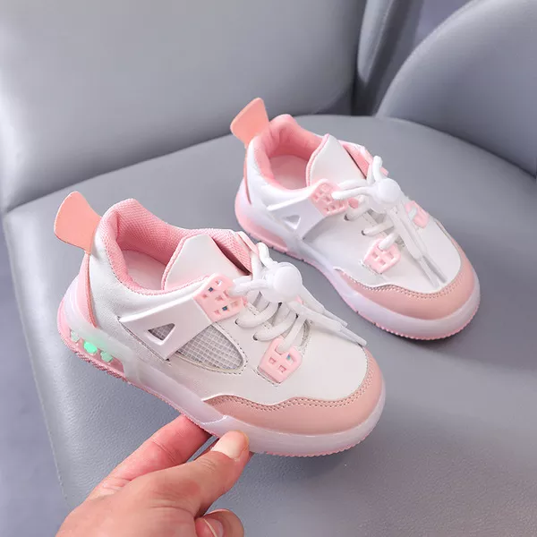 Kurishop Kids GlowRun LED Sneakers – Breathable Mesh, Non-Slip Sole (Size 21–30)